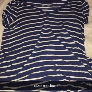 Blue and White striped american eagle shirt